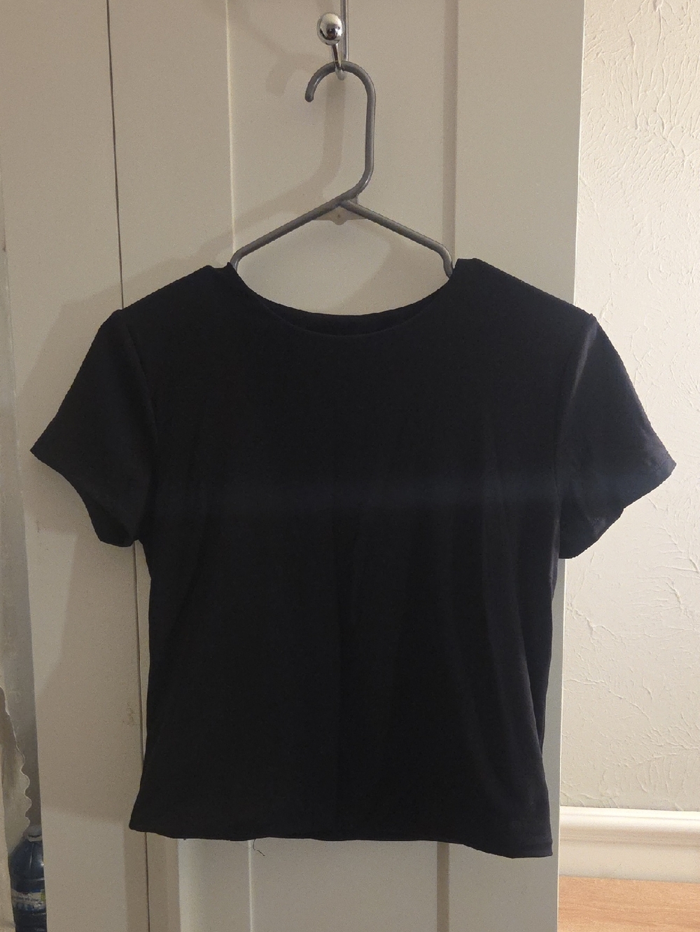 Women's Plain Classic Black Crew Neck Tee